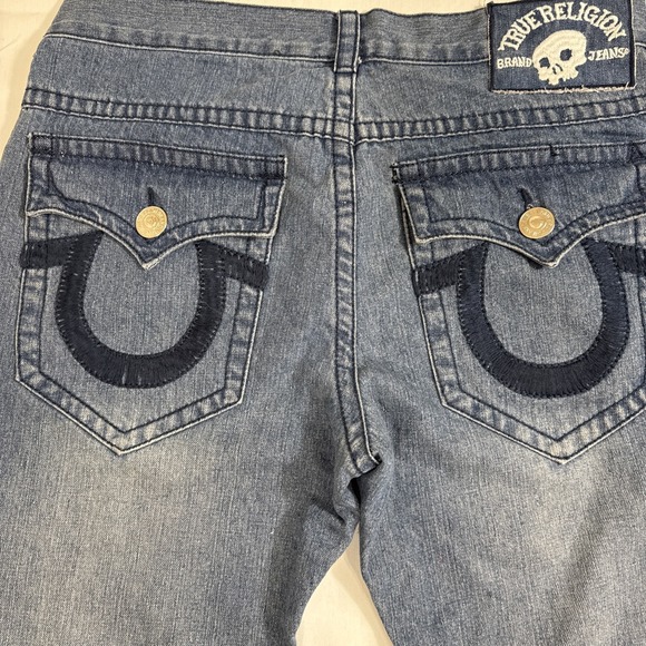 JEANS TRUE STRAIGHT RELIGION MEN 36X34 VTG  STYLE 24-870BRBTE Skull PATCH USA - Picture 3 of 16